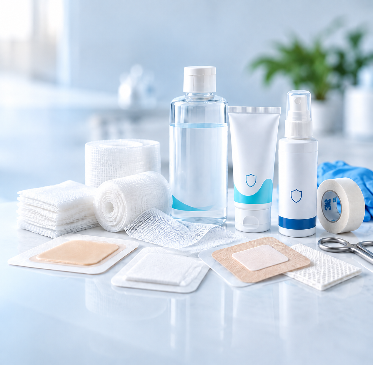 Insumos para el cuidado de heridas, piel, rostro y pies
