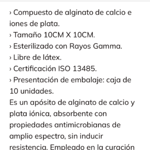 Apósito de gasa algodón estéril Meditex de 10 x 10 cm.