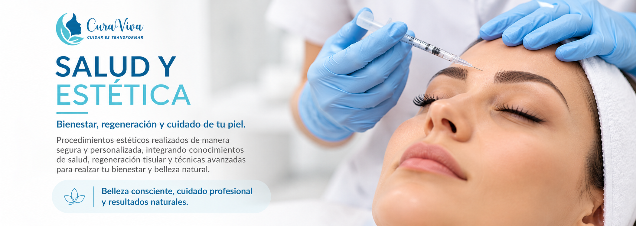 Salud y estética facial de Curaviva: procedimiento profesional de toxina botulínica